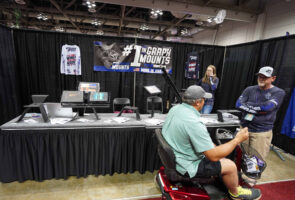 Marine electronic mounts were extremely popular at a recent expo. (Photo: Brad Wiegmann)