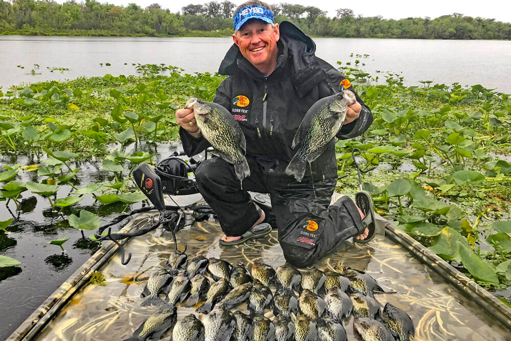 While many crappie fishermen are hunting deer during the winter, and there’s less fishing pressure on the lakes, Whitey Outlaw says he can catch limits of good-sized crappie.