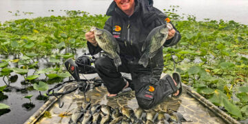 While many crappie fishermen are hunting deer during the winter, and there’s less fishing pressure on the lakes, Whitey Outlaw says he can catch limits of good-sized crappie.