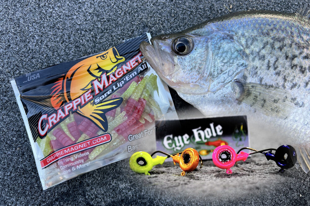 Niblets in an Eye Hole Jig plus Crappie Magnet plastics equals the perfect slab-catching combo.