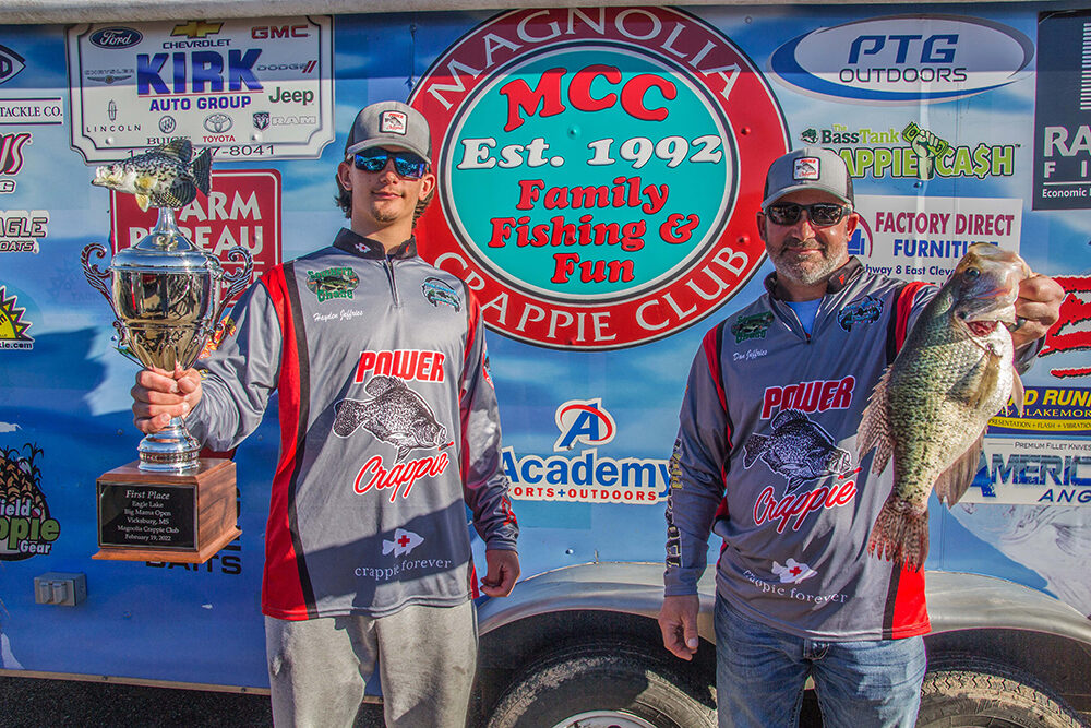 There is no shortage of photos showing Hayden Jeffries and his Dad, Dan, holding first place trophies in crappie tournaments.