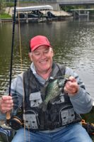 The author with a spring crappie caught “on the fly.” 