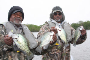 Ken Smith and Tim Odem during an early spring outing on Mosquito Lake. (Photo: Darl Black)