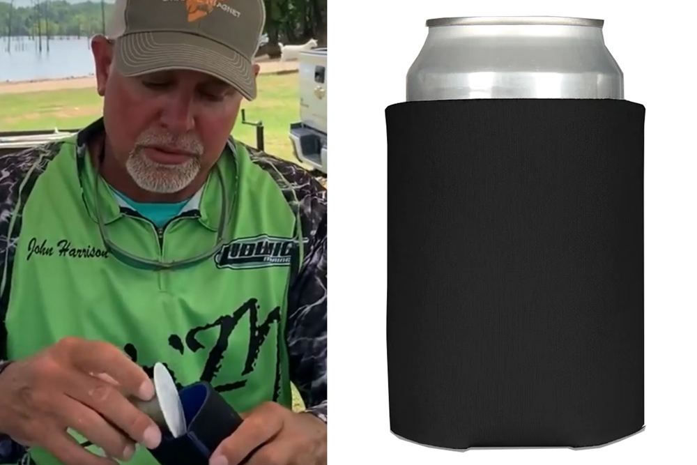 Are you frustrated by loose line coming off your partially used spools? If so, grab a koozie for a quick and easy fix.