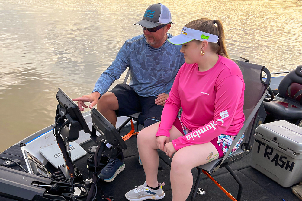 Brad Chappell says teaching is a major part of guiding. It may be simple casting, rigging a jig or teaching basic to complex electronics. (Photo: Tim Huffman)