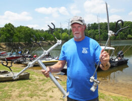 Baynard said the existing T-Bar and new Single rod holder Crappie Stalker models are both ‘best sellers', but appeal to different portions of the rod holder market. (Photo: Terry Madewell)