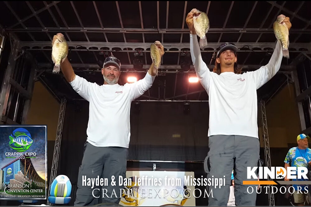 Father-son “Team Jeffries” won the richest crappie tournament ever held last month at the Wally Marshall Crappie Expo held in Branson, Missouri. (Video Screen Grab courtesy Billy Kinder)