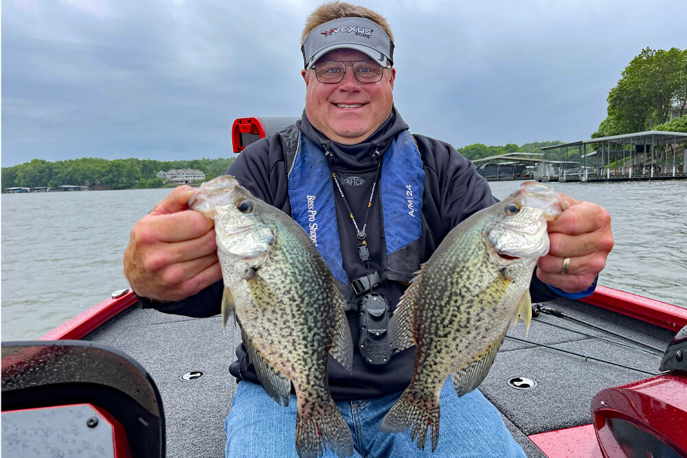 Darin Keim knows that fall can be an excellent time to fish for crappies at Lake of the Ozarks in central Missouri. But he believes his techniques will work anywhere. (Photo: Brent Frazee)