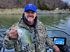 A author Kenny Kieser watched this crappie take the jig on Ham's graph. (Photo: Kirby Ham)