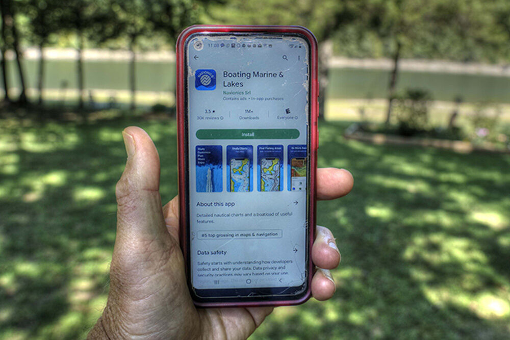 Anglers can use their mobile devices headed to the lake or on the water with apps available in Android or iOS systems. (Photo by Brad Wiegmann).
