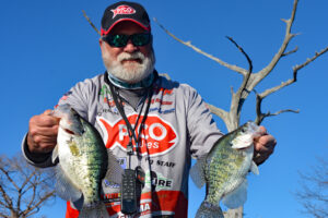 Greg Robinson with pair of nice crappie taken on Pico Lures.