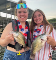Lindsey (right) and her older sister, Hailey, truly enjoy spending time fishing during the summer. Lindsey especially likes sharing her family’s experiences and fishing information with others.