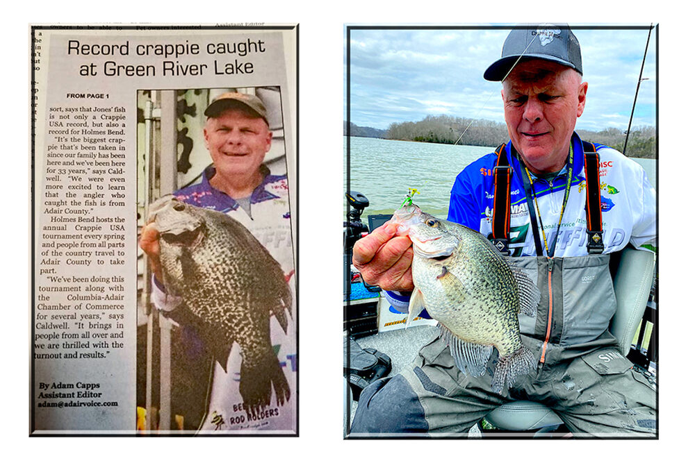 David Jones, a crappie guide on Kentucky’s Green River Lake, lays claim to the lake record crappie. He admits the lake isn’t necessarily known for big crappie but it is known for LOTS of crappie.