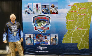 Mike Jones with Visit Mississippi was promoting the state’s new Mississippi Crappie Trail. (Photo: Tim Huffman)