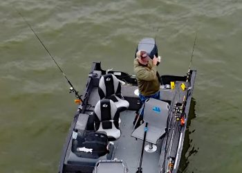 Richard Simms uses a drone to capture some awesome crappie-catching action
