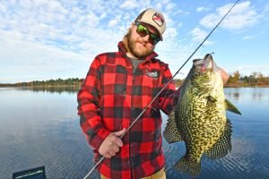 David Walker says sometimes a single rock or log is enough to hold some crappie. And he says that many times, the biggest fish in the school will be the first one to bite.