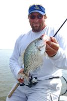 On a good day in January, it’s not unusual to catch dozens of Weiss Lake crappie the size of this one displayed by local fishing guide Lee Pitts.