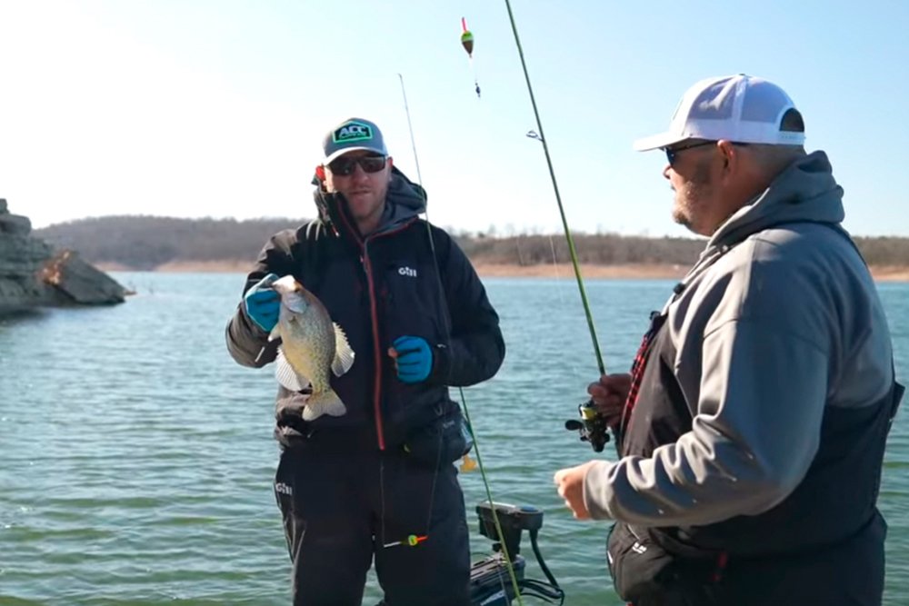 Most anglers equate bobber fishing with shallow water. But Kyle Lasater demonstrates how he uses slip bobbers to pull crappie from 20 feet deep.