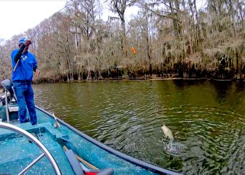 Deep channels like this one are prime fishing spots for catching February crappie at Caddo Lake. (Photo: Keith Lusher)