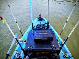 The YakAttack BlackPak Pro and ShortStak combo is the ultimate win when it comes to kayak storage. I store four large tackle boxes, rain gear, first aid kit, anchors, etc. in the Pak, while the ShortStak on top holds everything that got lost in the bottom of the BlackPak before. What’s better, the BlackPak Pro comes with four rod holders, with room to mount many more depending on kayak setup.