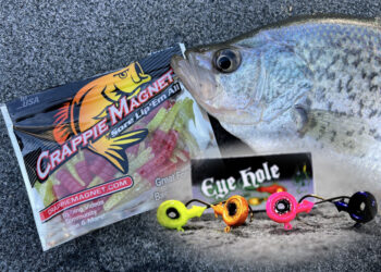 Niblets in an Eye Hole Jig plus Crappie Magnet plastics equals the perfect slab-catching combo.