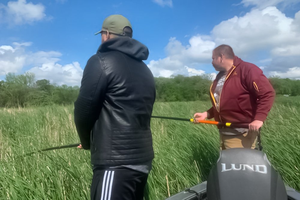 Cane poles allow anglers to reach deep into weed beds you would never be able to cast to.