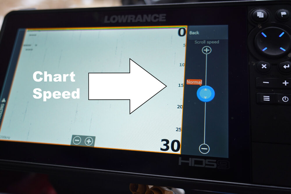 Chart Speed on live imaging sonar | live imaging sonar tips | live imaging sonar techniques | electronics with Wiegmann | CrappieNOW electronics | CrappieNOW | crappie fishing tips | crappie fishing