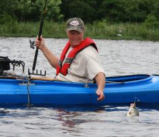 Santee Cooper, SC, fishing is good in open water or the cypress trees and stumps. Driftmaster owner David Baynard has spent many hours fishing from a kayak and used it to catch this Santee crappie.