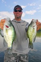 Glasgow employs a combination of presentations to focus on larger fish. He always has three rods on deck, including one for casting a jig or swimbait; one for sniping (targeting individual fish on live imaging sonar) and one rigged with slip float.