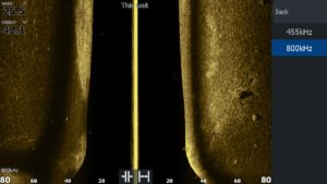 Imaging of your sonar beam can be changed on your fish finder by selecting a different frequency. (Photo by Brad Wiegmann).