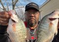 Kim Burnett uses his flies he ties to catch big spring crappie.