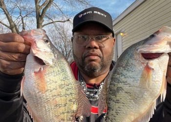 Kim Burnett uses his flies he ties to catch big spring crappie.