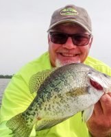 Jim Dant shows off a Reelfoot black crappie, but he says anglers can expect to catch both black and white crappie. (Photo courtesy Jim Dant)