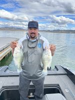 Randy Howton with Arizona Crappie Sniper Guide Service says keeping your distance in the crystal-clear waters of southwestern desert reservoirs is a key to catching needle-in-a-haystack crappie