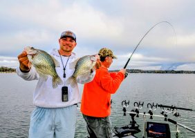 Futia works open water, woody cover, and either fishing vertically or bumping bottom produces lots of action.