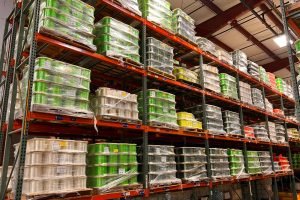 Just a tiny sliver of the massive warehouse where miles and miles of fishing line await shipment, along with tens of thousands of lures heading out each day. (Photo: Richard Simms)