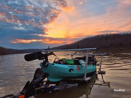 When you don’t have to struggle loading your kayak after a long day on the water, it leaves more time to appreciate sunsets like this one on Taylorsville Lake at Taylorsville, Kentucky.
