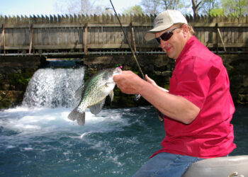 Finding areas with flowing water can lead summer crappie fishermen to a mother lode of slabs this season. (Photo: Keith Sutton)