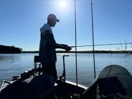 Toby Leavendusky is staring at his FFS screen. But he admits there are times anglers might as well just turn the FFS off. (Photo: Brent Frazee)