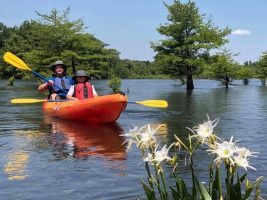 Kayaking on the Coosa River with Coosa River Adventures can provide either a simple relaxing float down the river, or visit another section of river where you can tackle up to Class III rapids. (Photo courtesy of Coosa River Adventures)