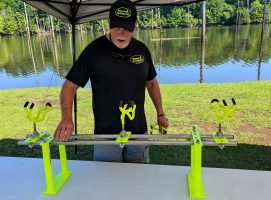 Driftmaster Rod Holders owner David Baynard said initially they were going use fluorescent green, but when they had the chance to check out a yellow dip, “it just popped.” (Photo courtesy Driftmaster)