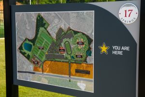 The 17 Fields complex is so large, signage is necessary to help visitors navigate the huge complex of fields. (Photo by CrappieNOW Staff)