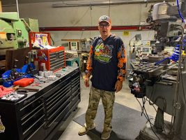 Cornfield owner Mark Ridl in his “Happy Place” – the prototype area of his workshop where all product designs begin. He says the red Craftsman toolbox and many of his tools date back to the beginning of his career when he was only 19 years old. (Photo: Richard Hines)