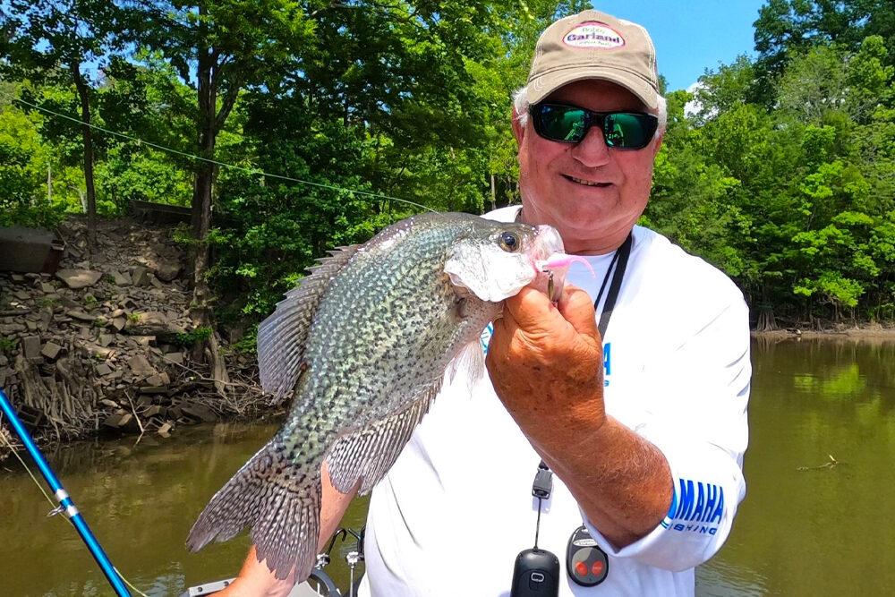 CrappieNOW publisher “Crappie Dan” Dannenmueller is intentional about boat angle, background and fish positioning to ensure quality photos for his social media pages. (Photo: Jeff Samsel)