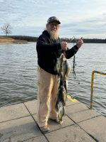 Missouri’s Pomme de Terre Lake often produces big stringers of good-eating fall crappie for visiting anglers. (Photo courtesy of Last Cast Fishing Guide Service)