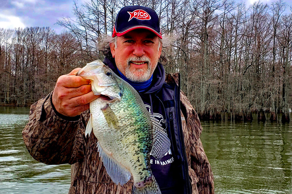 The author, Ken Perrotte, is understandably pleased with this Lake Washington slab. Much of what Perrotte learned on Lake Washington will translate to other shallow-water lakes in the wintertime.