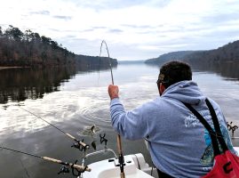 Guide Travis Bradshaw believes his clients catch more fish during the winter using live bait, and plenty of slab crappie find their way to his cooler.