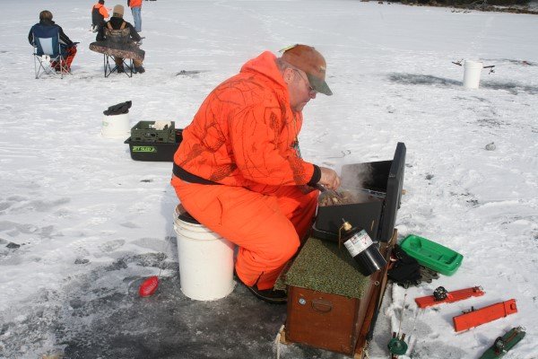You can’t do this while spider rigging but on the ice you can “chase” crappie with a hot stove and a venison burger.