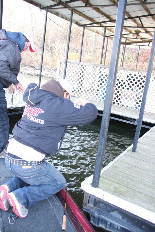 Obstacles are everywhere around a dock so it is not unusual for a fisherman to go to a fish to get it landed.