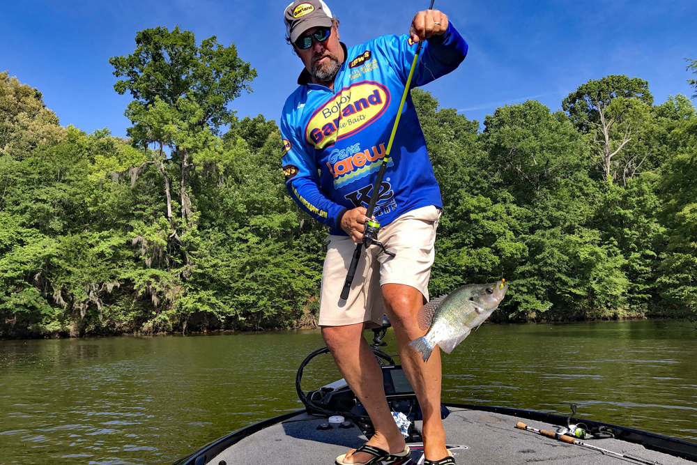Lee Pitts swings a bragging-sized crappie